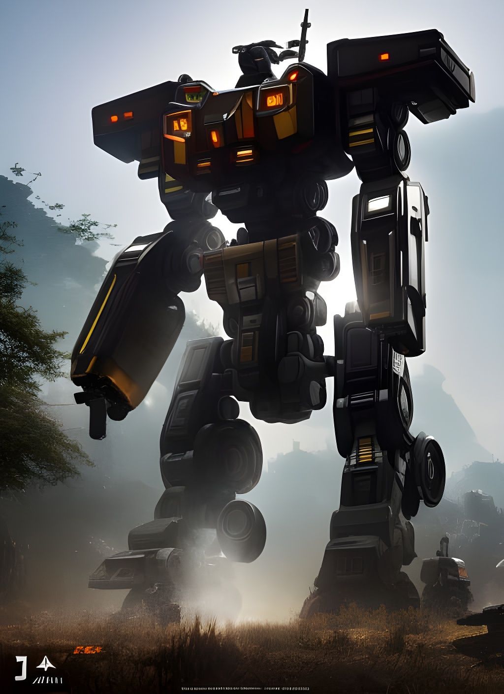 Hyperrealistic BattleTech MechWarrior in White Armor