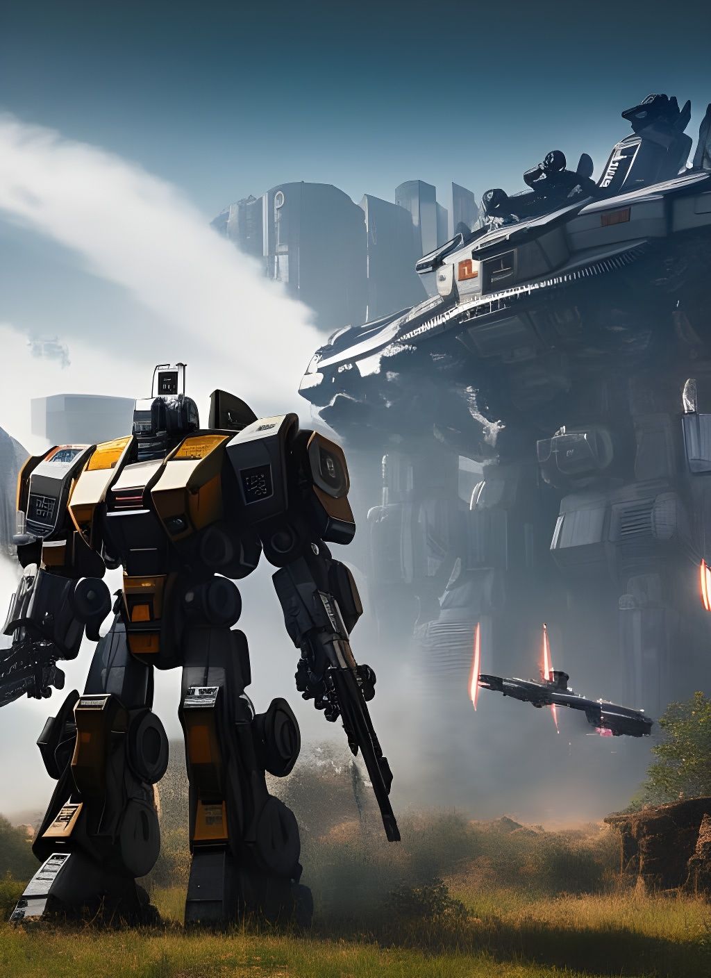 Hyperrealistic Battletech Mecha with Polished Armor