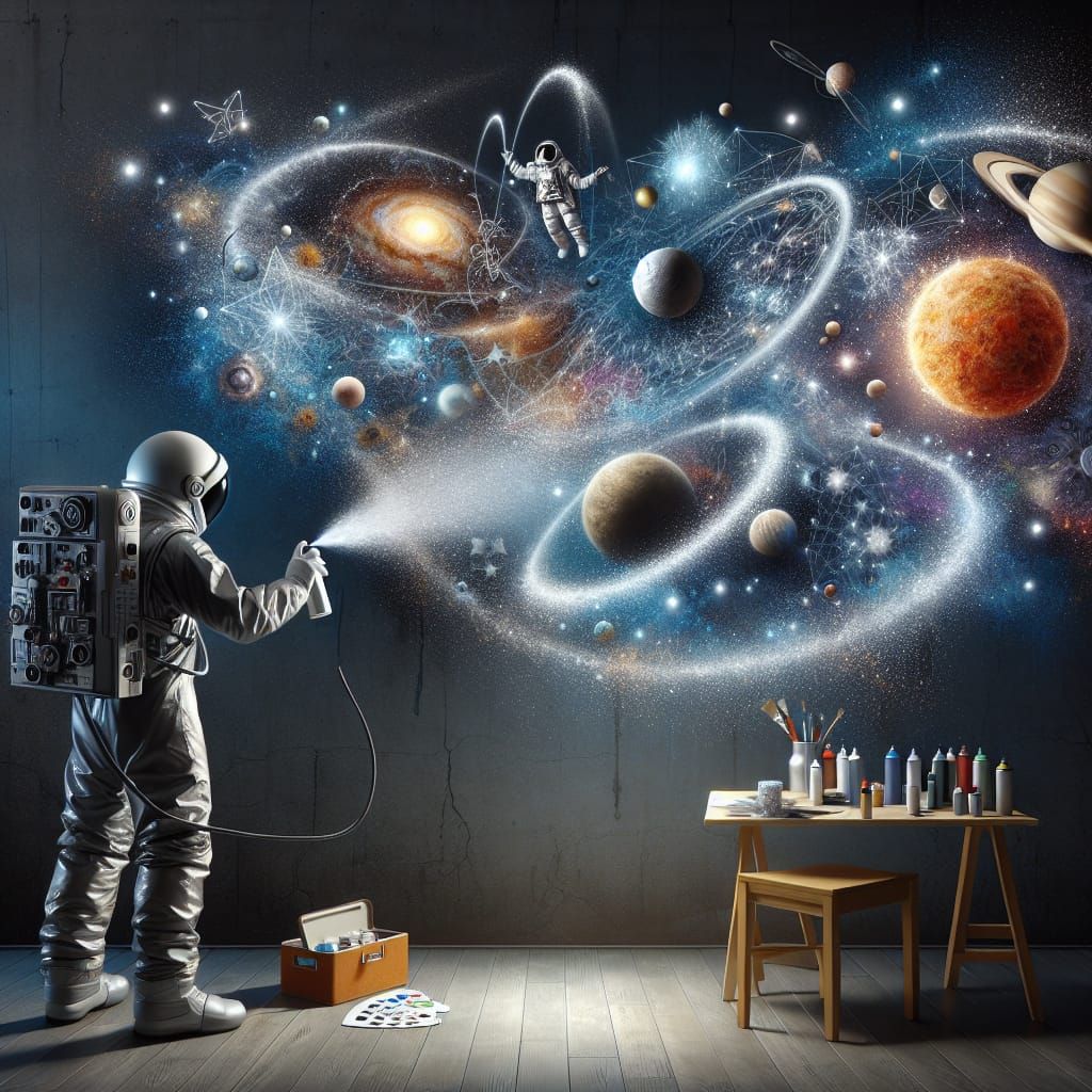 Astronaut Creates Cosmic Space Mural in Room