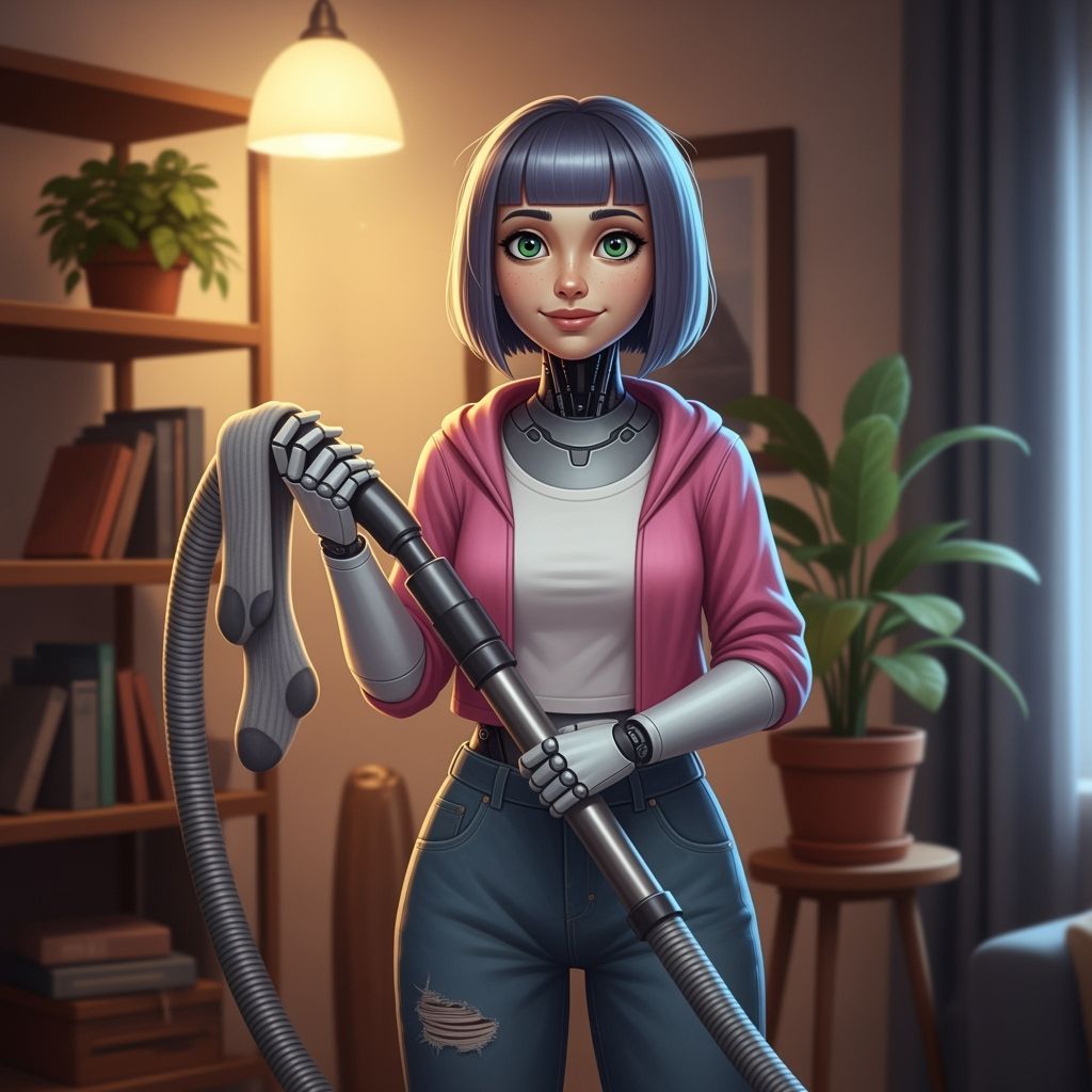 Friendly Robot Housework in Soft-Tech Style