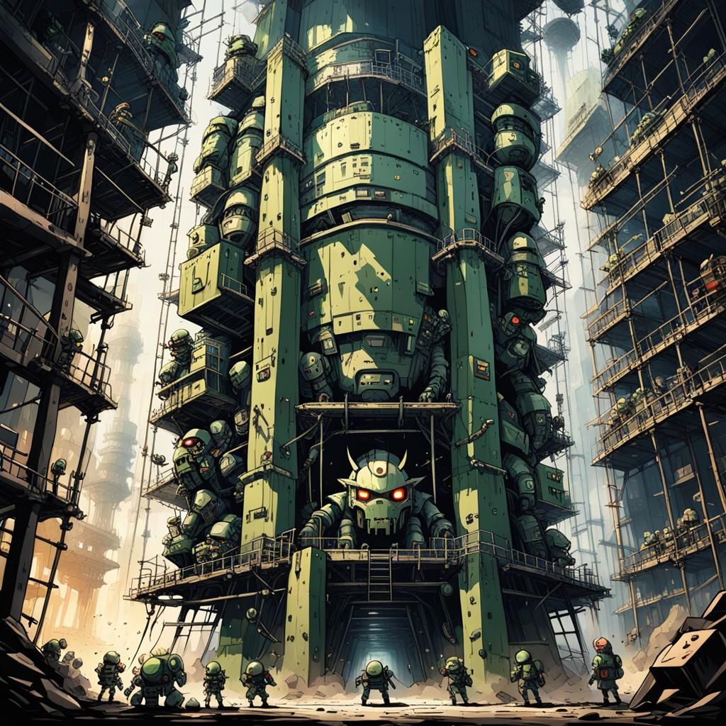 Goblins Build War Robot Mech in Nuclear Silo