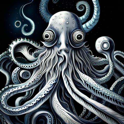 Victorian Dark Fantasy Tentacled Abyss Monster