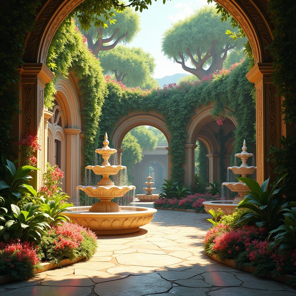 Dreamlike Public Garden in Unreal Engine 5