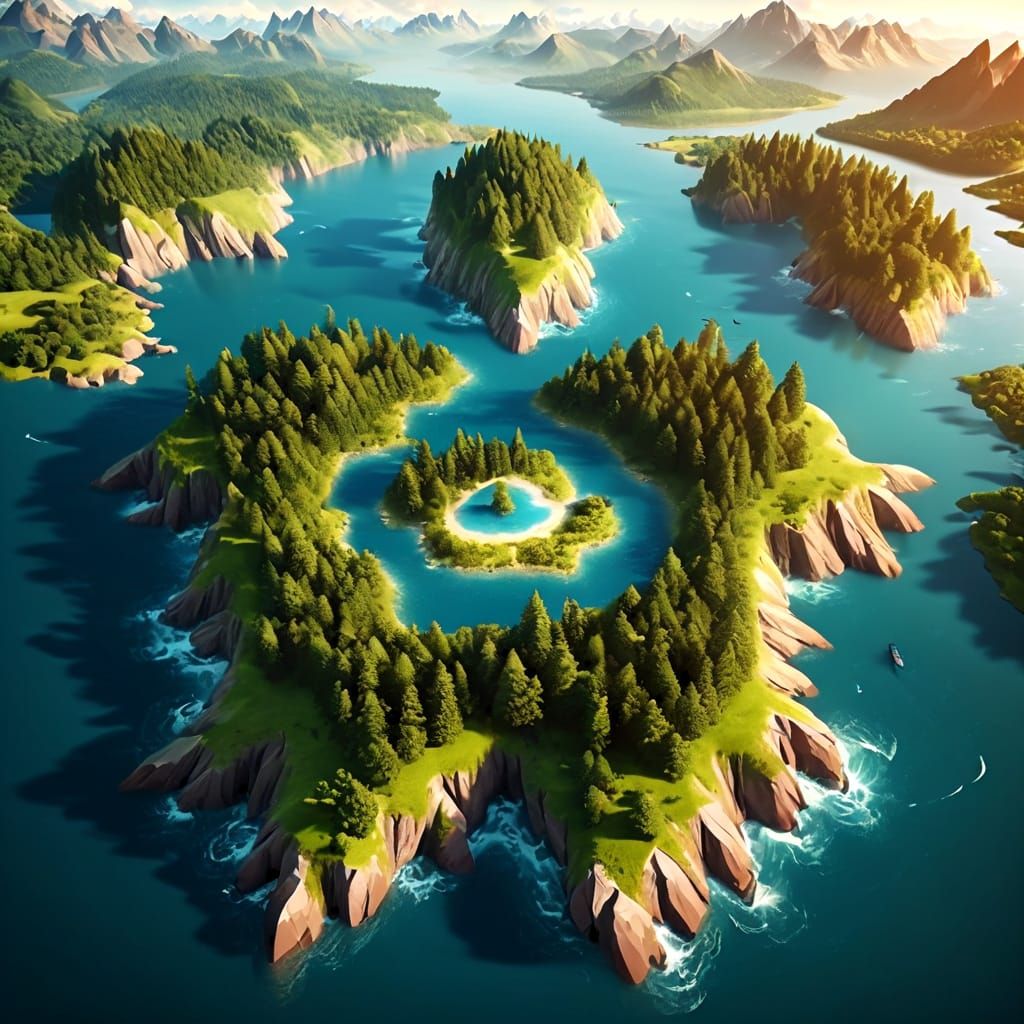 Butterfly Island: Aerial 3D Render