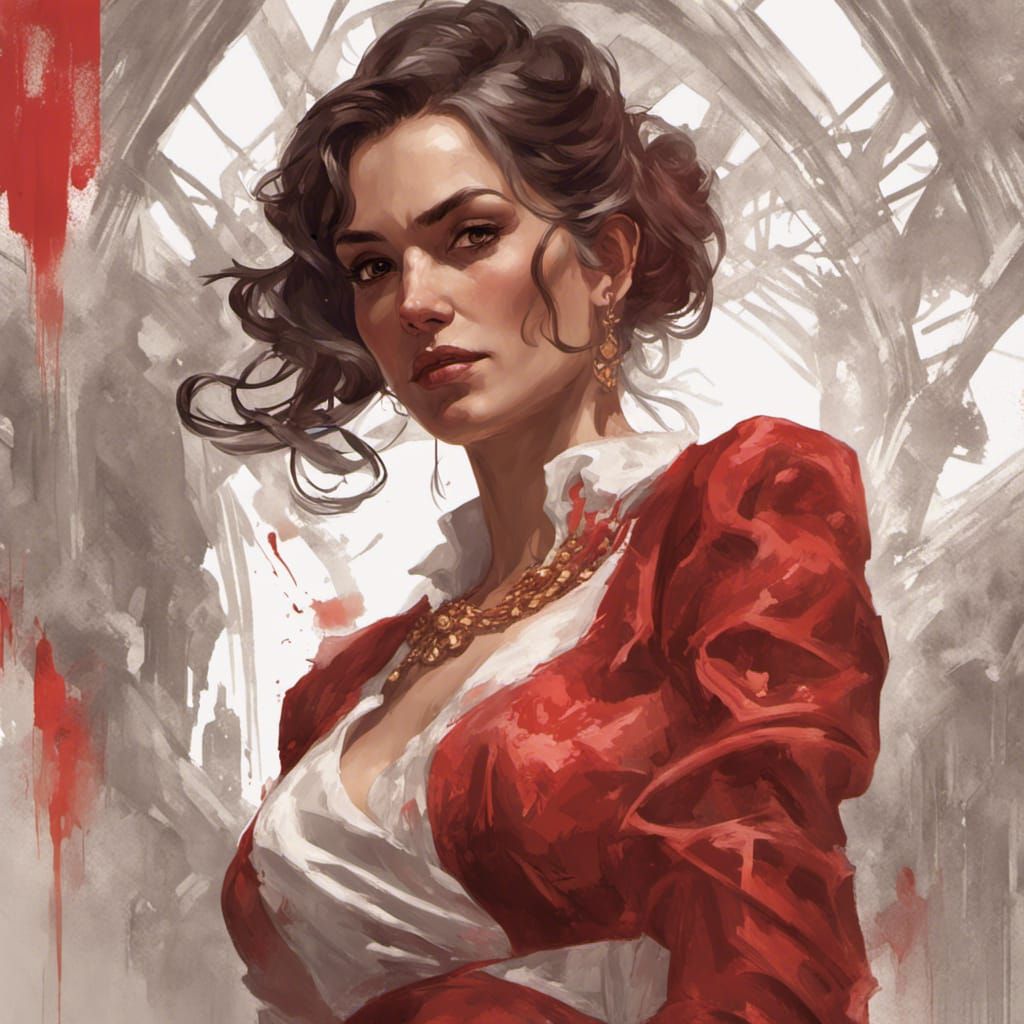 Italian Mob Boss Portrait in Art Nouveau Style