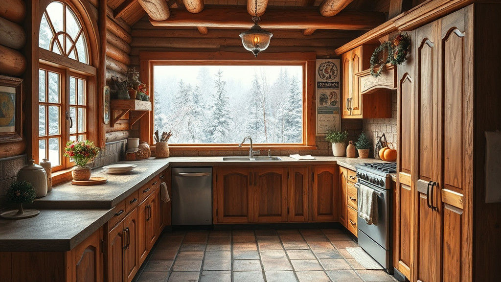 Cozy Rustic Kitchen in Winter Wonderland Style