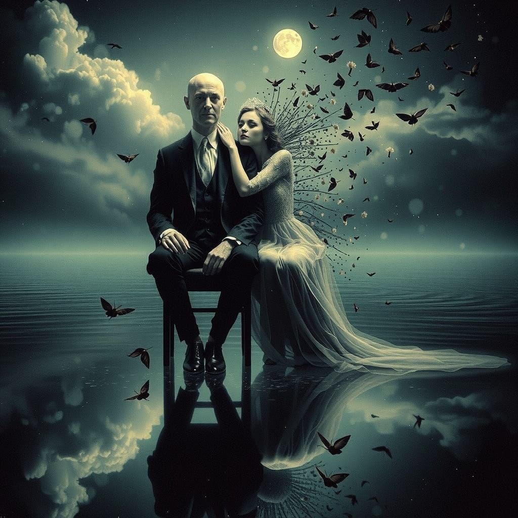 Romantic Realism Couple in a Vibrant Wildflower Meadow