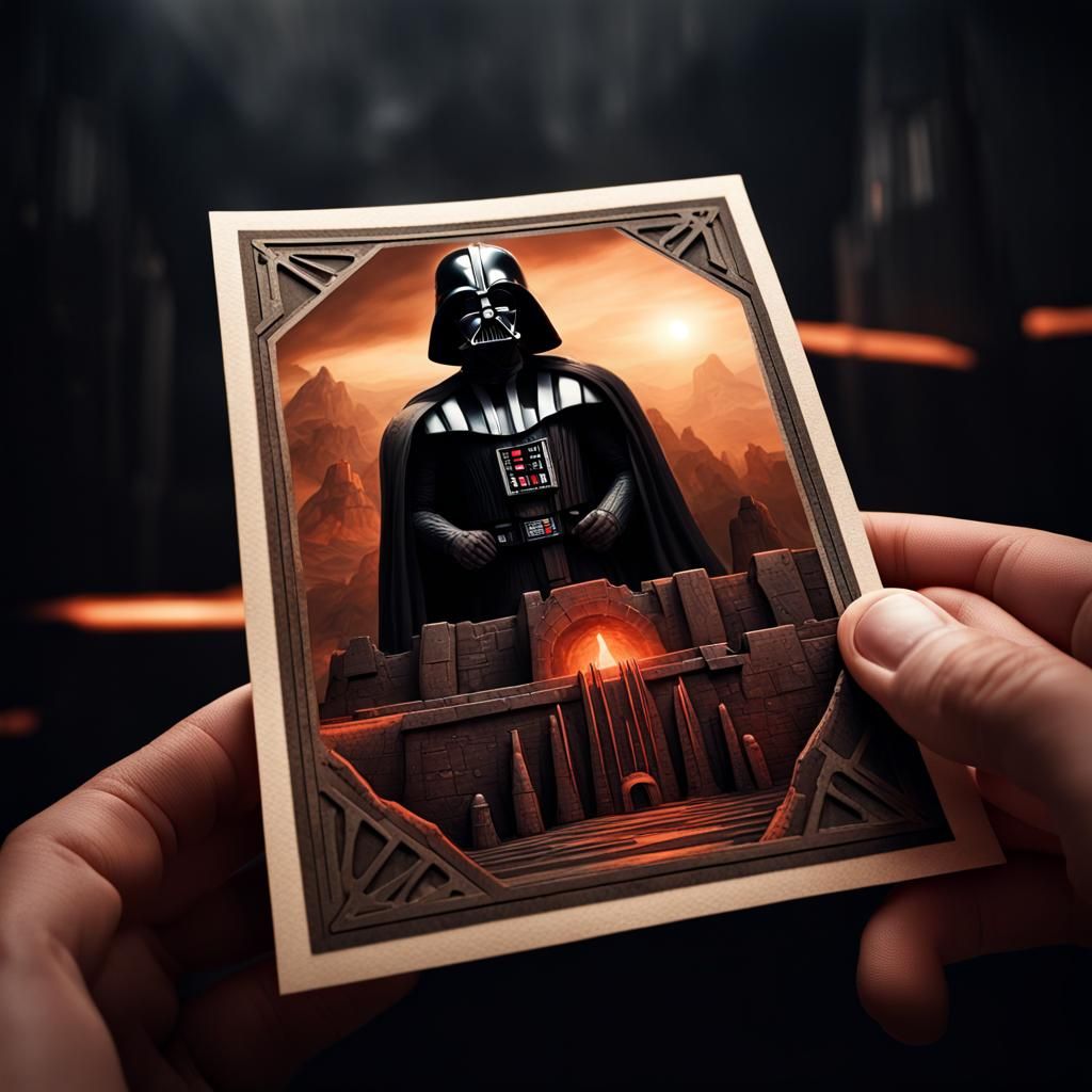 Darth Vader's Fortress Postcard, Hyperrealistic Star Wars Sc...