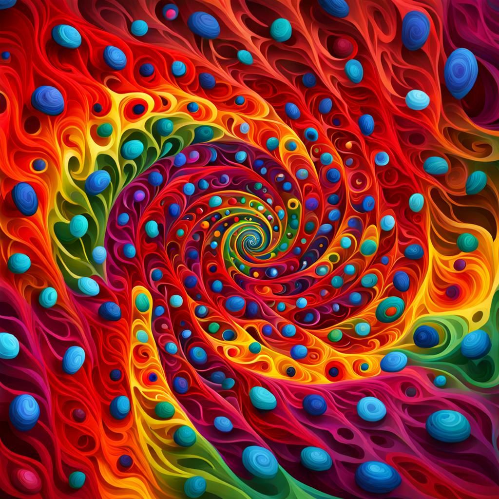 Abstract Multicolored Blood Spiral Pattern