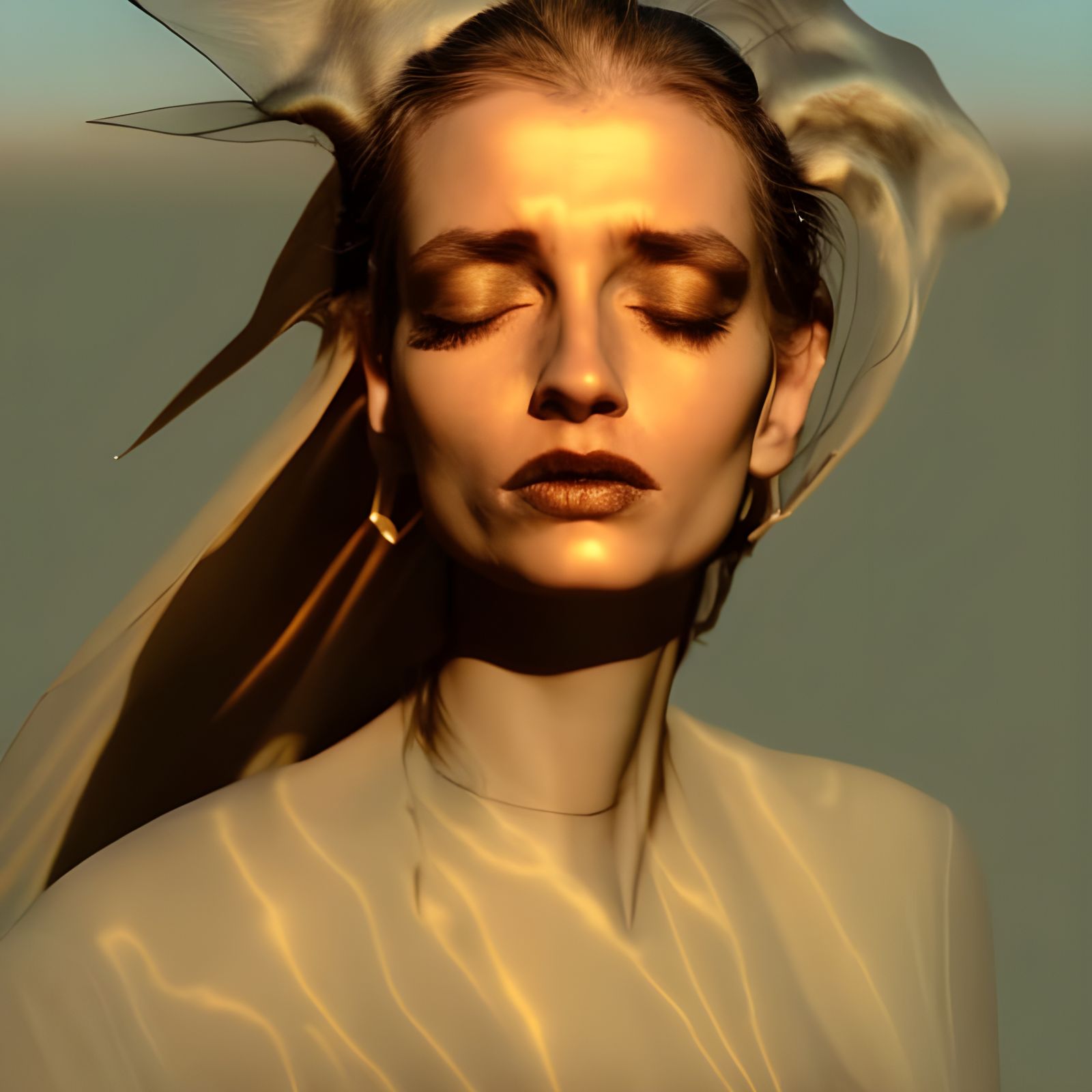 Renaissance Woman in Golden Hour Light