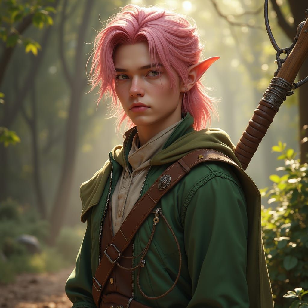 Attractive Pink-Haired Elf with K-Pop Idol Charm