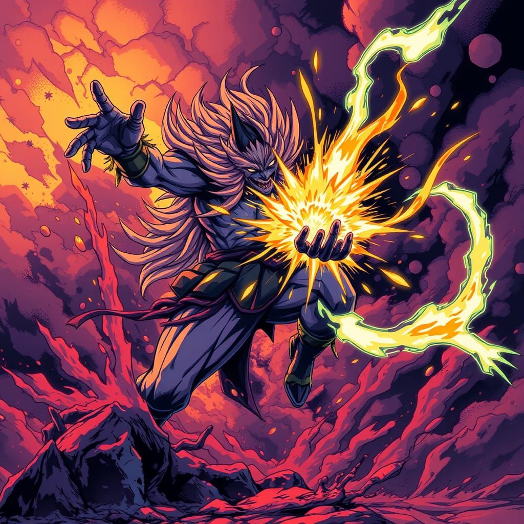 Vibrant Anime Spirit Unleashed in Dynamic Manga Style