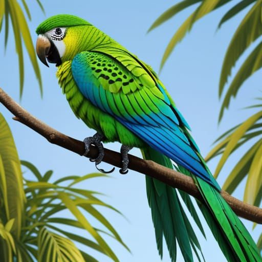 Vibrant Parrot Perched on Branch