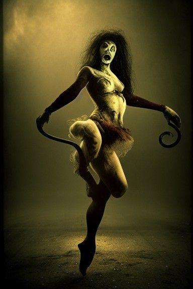 Zombie Circus Performer in Dark Fantasy Style