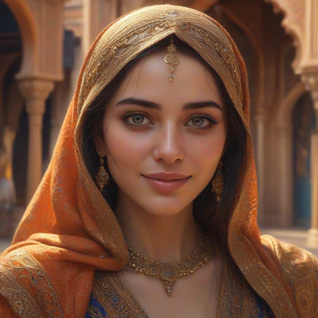 Mystical Arabic Beauty in Golden Hour