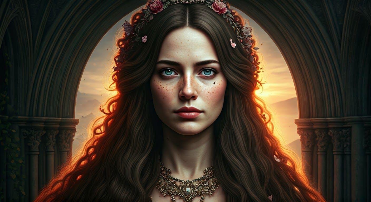 Gothic Woman Portrait in Hyperrealistic Detail