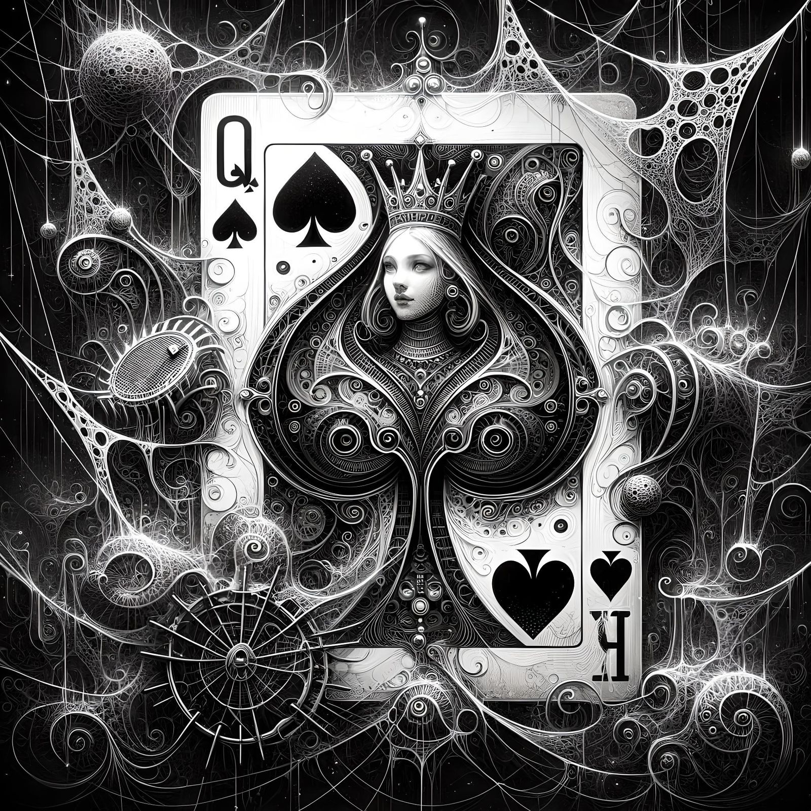 Queen of Spades Card as Elegant Trap