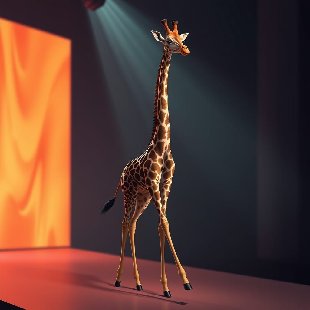 (Long and Lanky Legged Beautiful Voluptuous Giraffe Woman Mo...