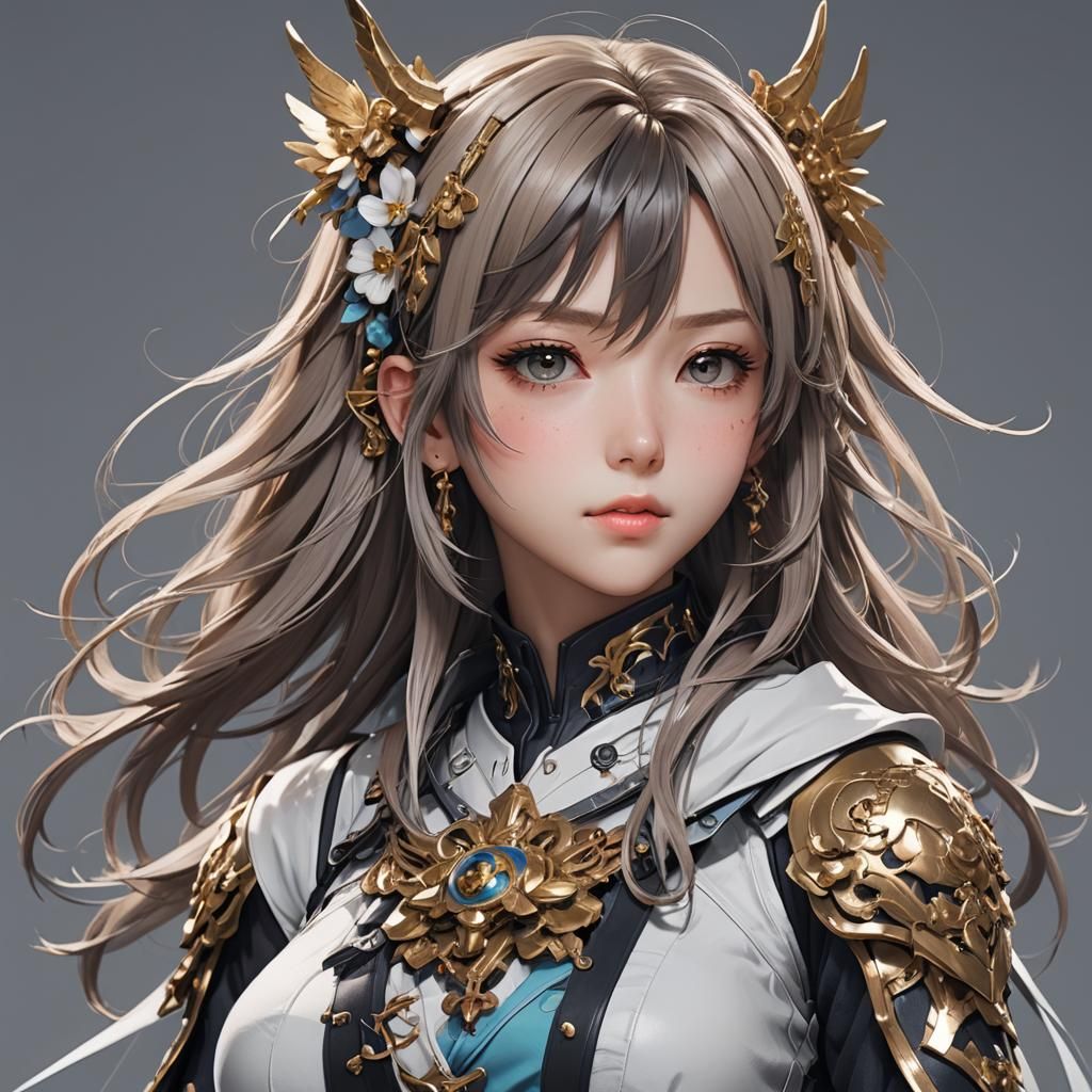 Detailed 3D Anime Art Inspired by WLOP