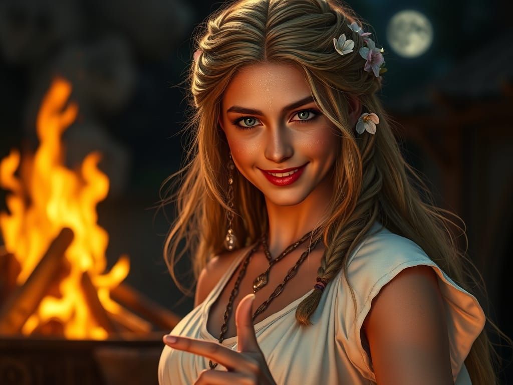 Medieval Princess Dancing Under Moonlight