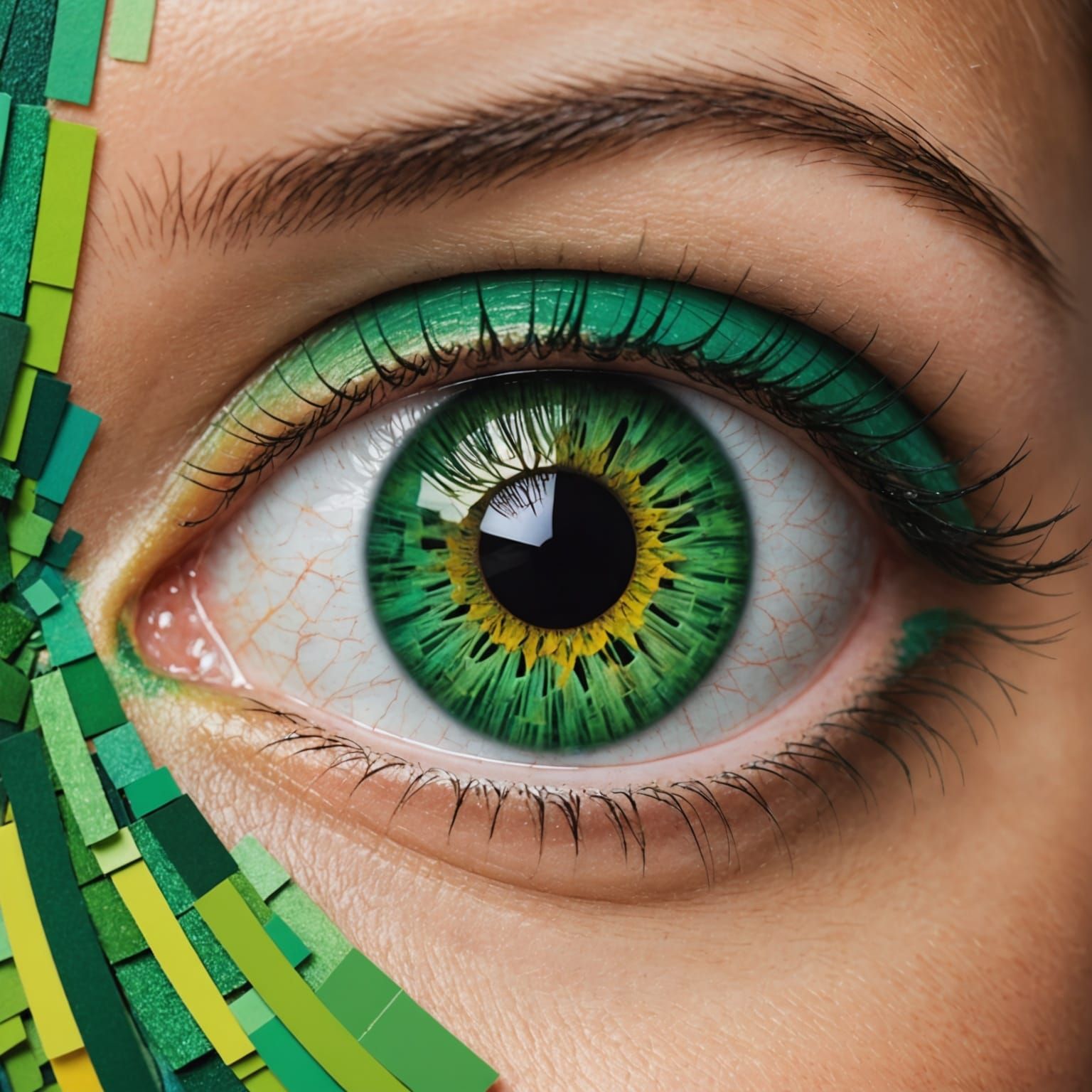 Vibrant Green Eye Collage