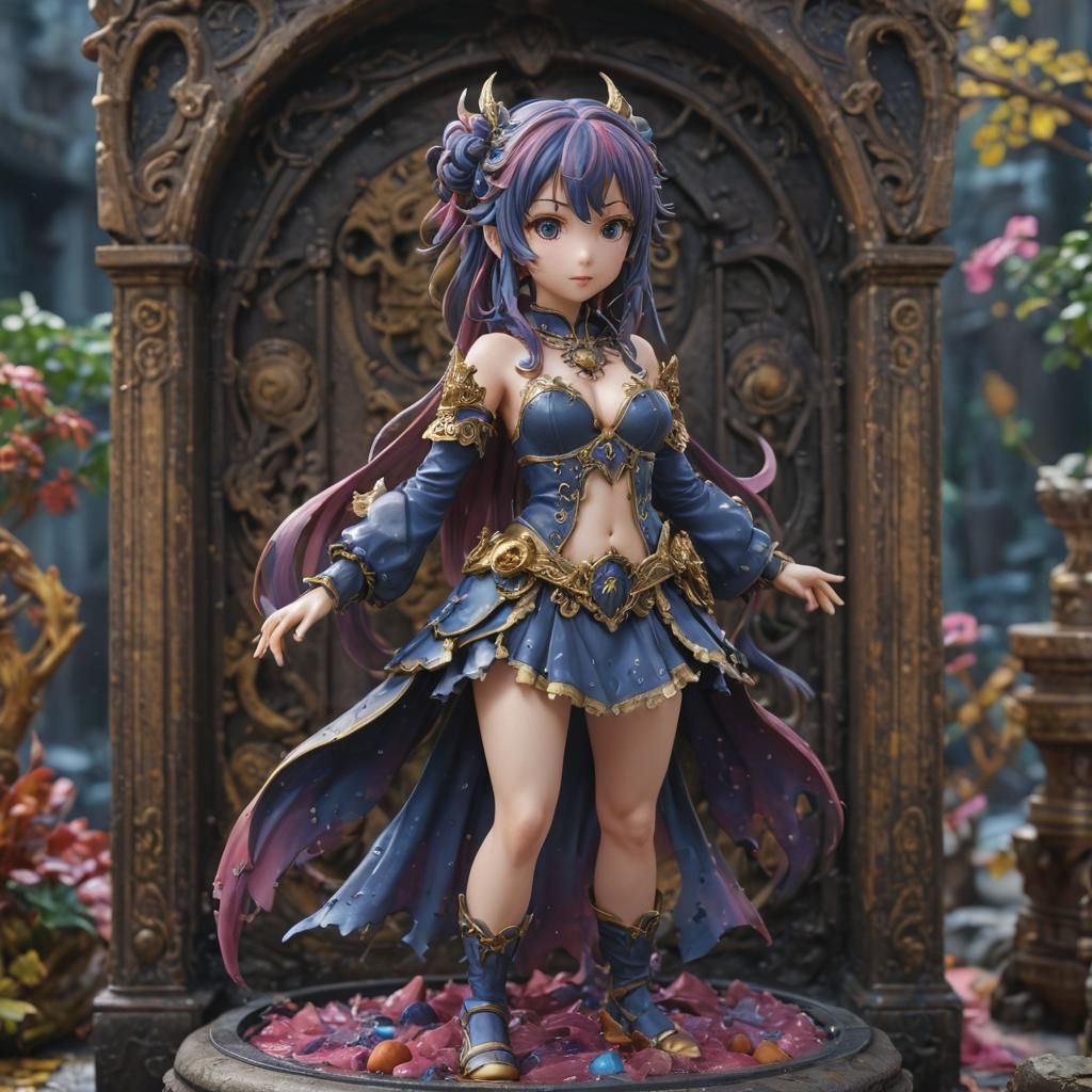 Moe Anime Figurine in Display Case