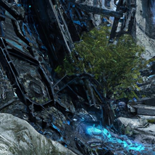 intricately detailed cool colors ashcan CryEngine moonscape ...