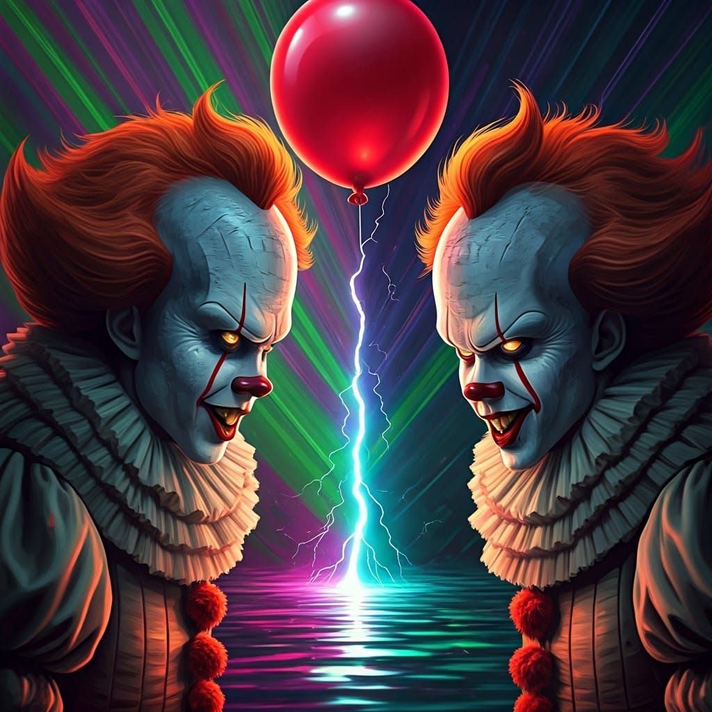 Two Pennywises in a Surreal, Trippy Vortex