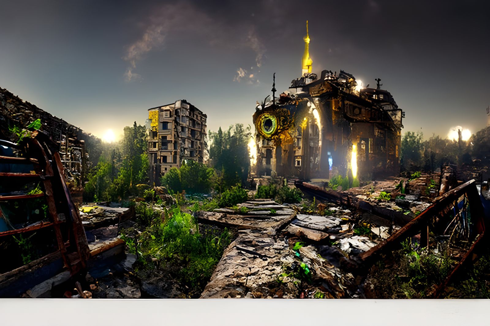 Decaying Soviet City in Gothic HDR Style