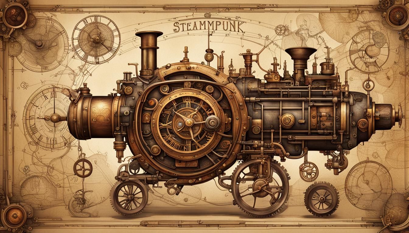 Steampunk Engine Depicts Mystical Astrology World