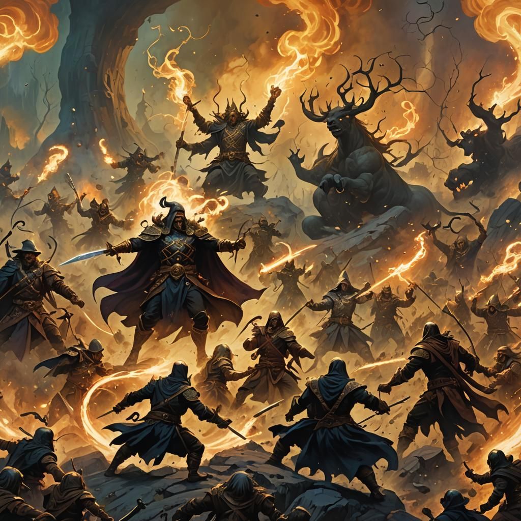 Wizards and Magicians Clash in Epic Fantasy Battle
