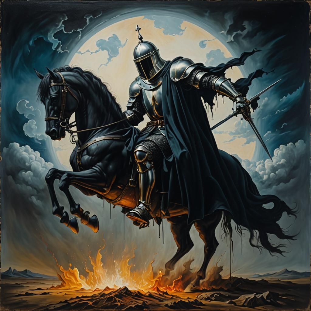 Surreal Headless Knight in Dali Style