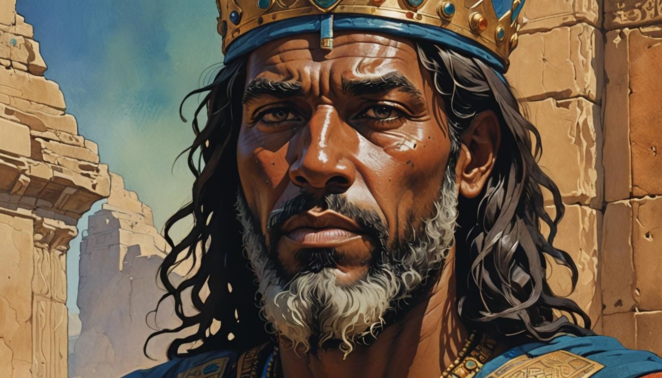 King of Ancient Israel: Fine Art Illustration