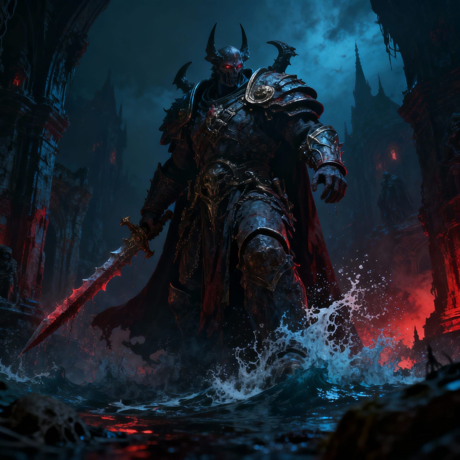 Grimdark Fantasy Concept Art in Deep, Complementary Colors