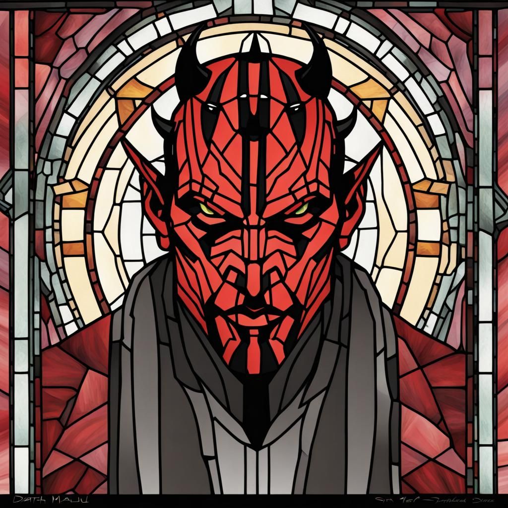 Darth Maul as Stained Glass Art