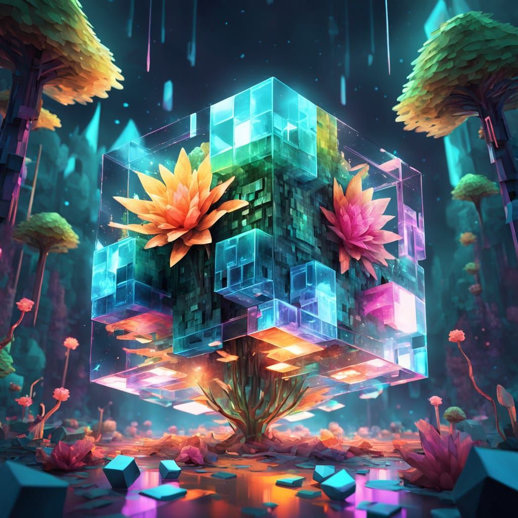 Dreamlike Plant Creature Unfolds in Prism Hues