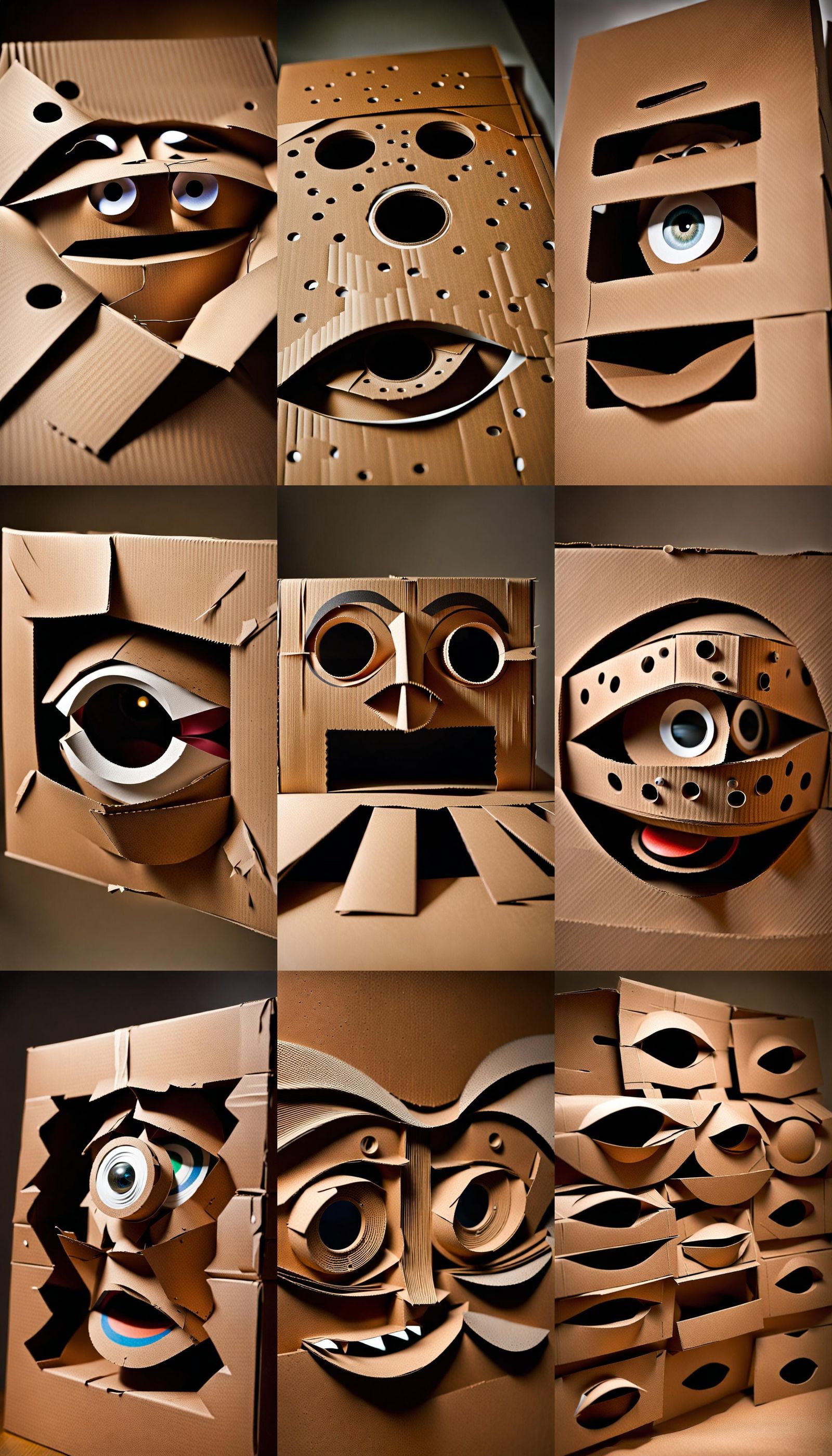 Abstract Cardboard Sculpture with Raffle Tickets