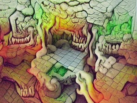 Psychedelic Fantasy RPG Dungeon Map with Ambient Occlusion