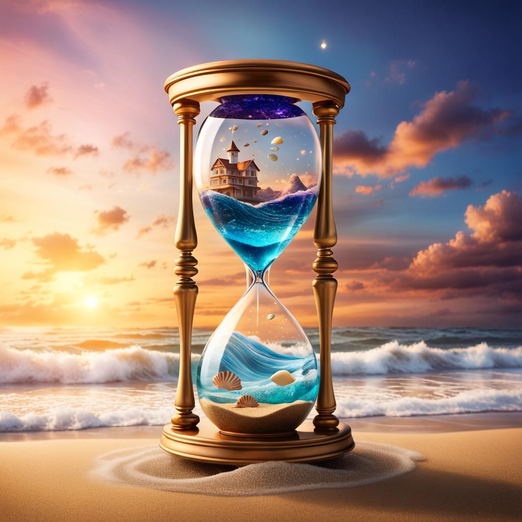 Cosmic Hourglass: Sea and Stardust in Crystal
