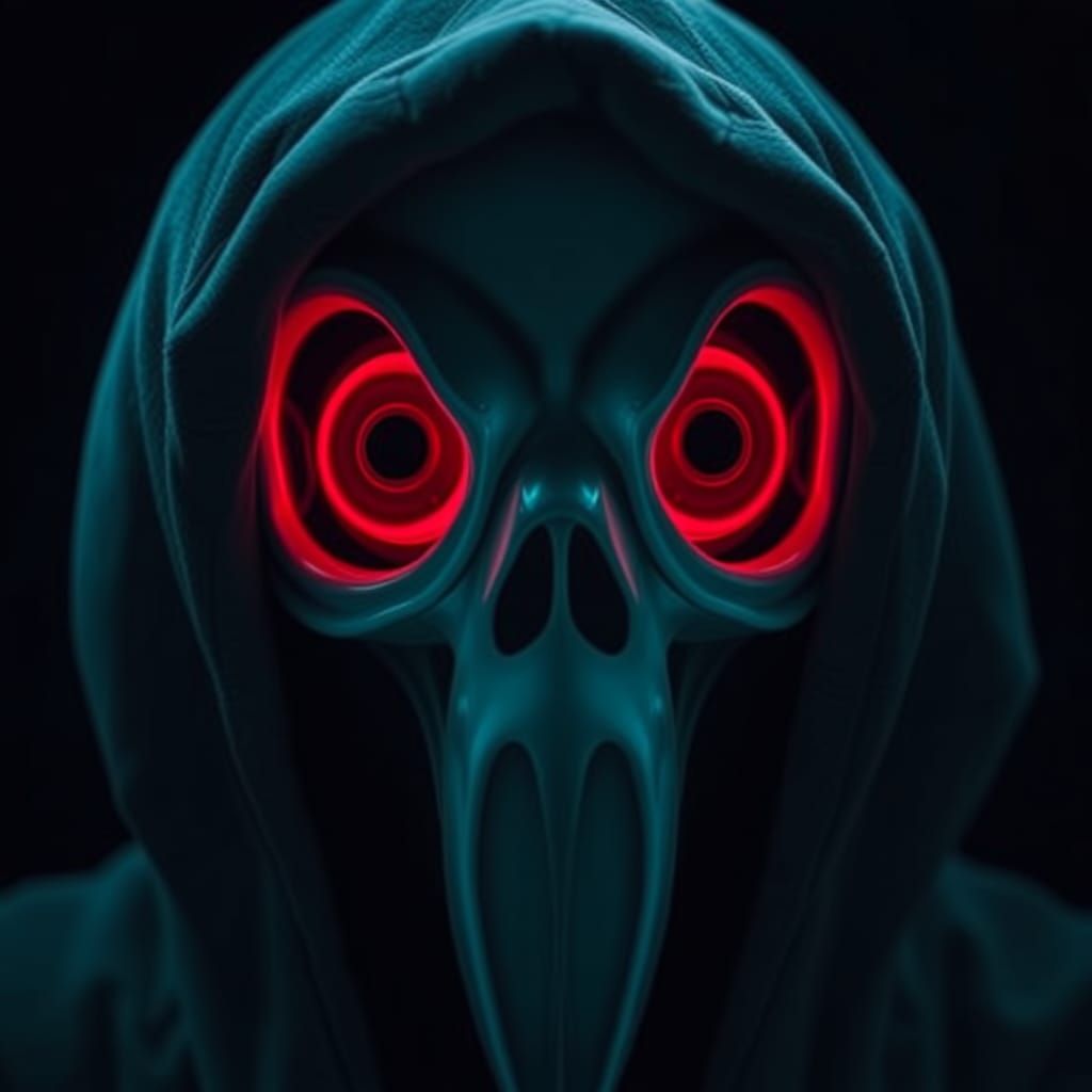 Scream Mask Fiend with Fisheye Lens