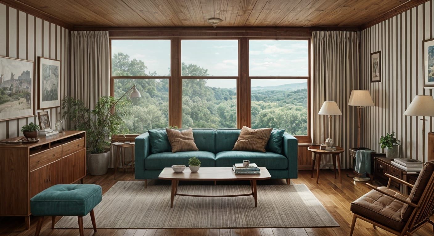 Surreal Luxury Poster in Mid-Century Style