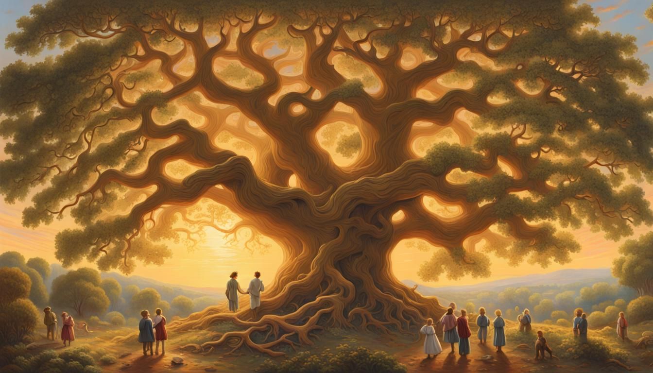 Oak Tree of Learning in Anime Style