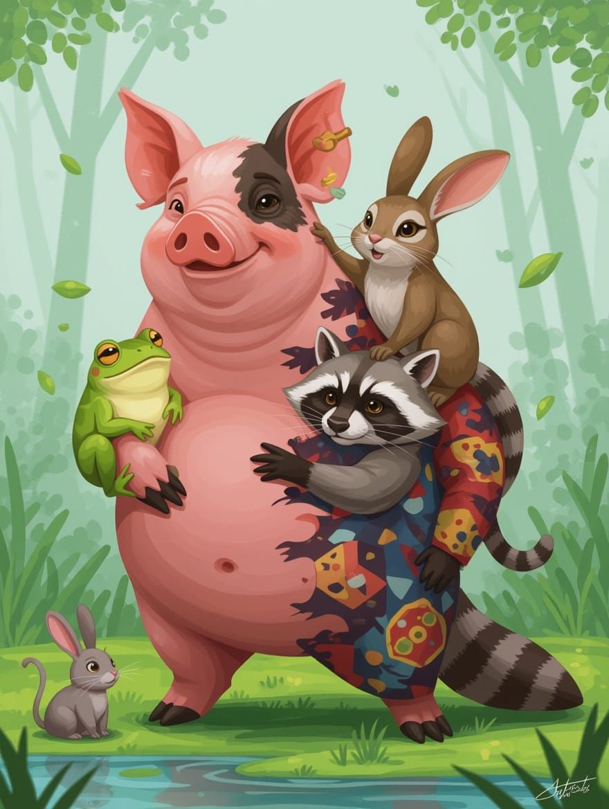 Hybrid Creature Concept Art: Pig, Frog, Cat, and More