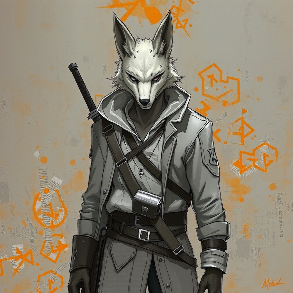 The unwise, private male anthropomorphic Kitsune chief engin...