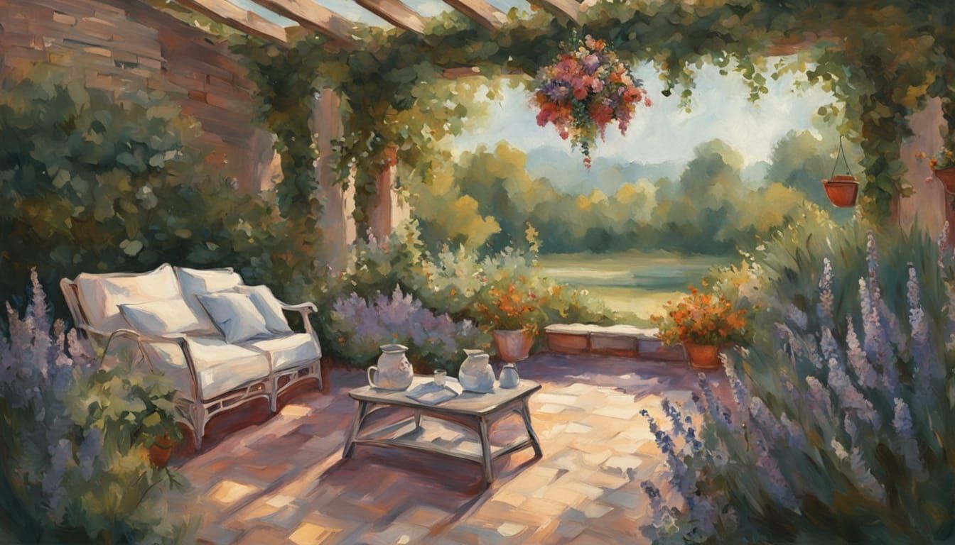 Sophisticated Outdoor Oasis: Wicker Seating Under Linen Perg...