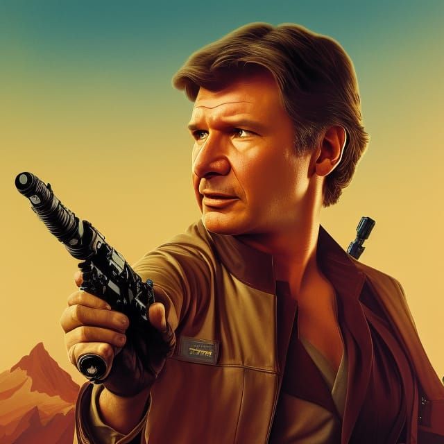 Hyperrealistic Space Cowboy Portrait in Sci-Fi Style