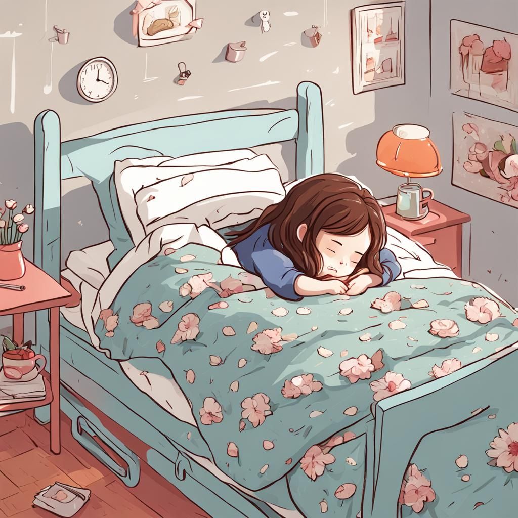 Melancholic Scene: Girl in Bed