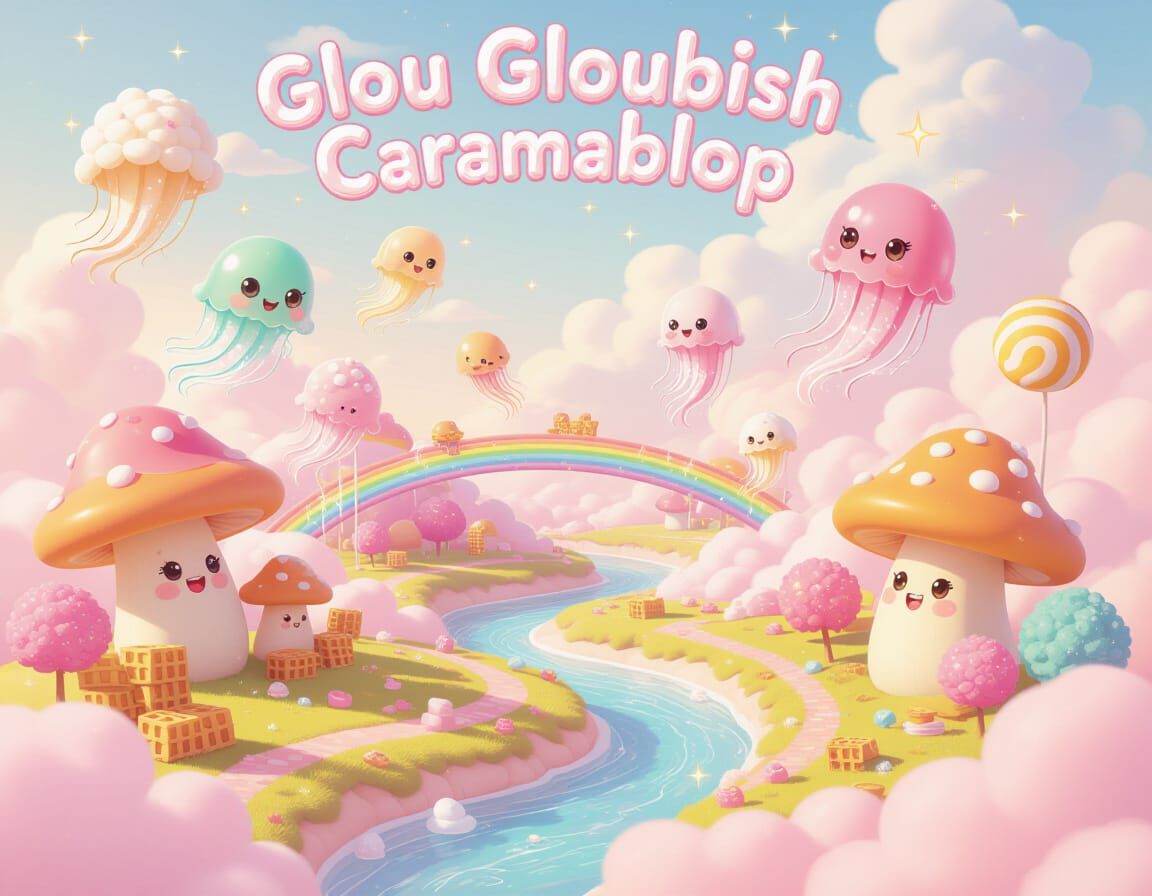 Whimsical Candy Cloud World: Glou Gloubish Caramablop