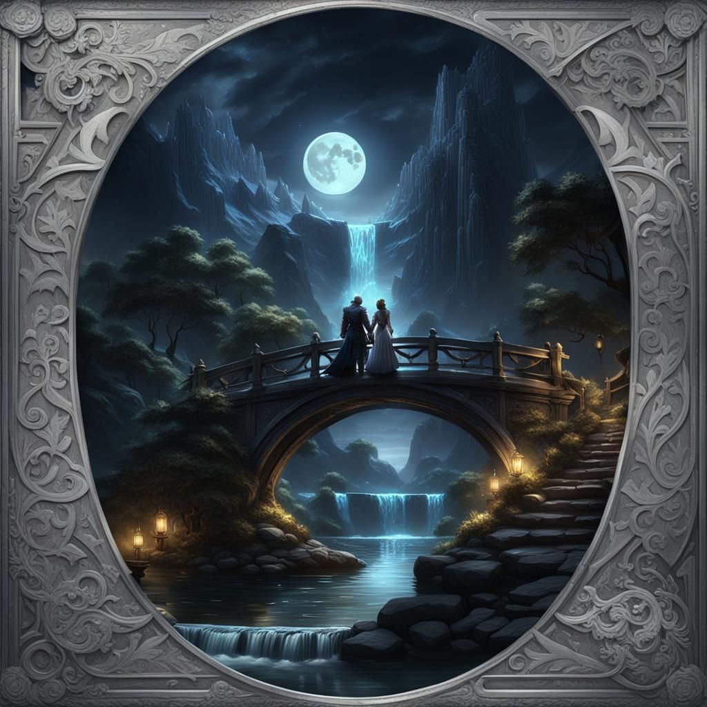 Lovers in Rivendell: Dark Fantasy Concept Art