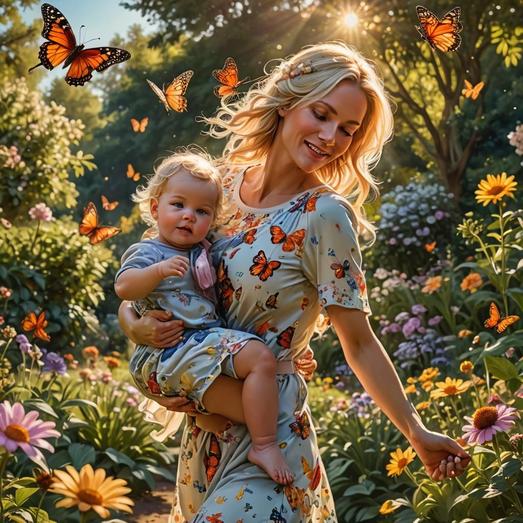 Mom and Baby Enjoying the Park